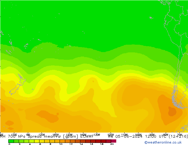 RH 700 hPa Spread ECMWF St 05.06.2024 12 UTC