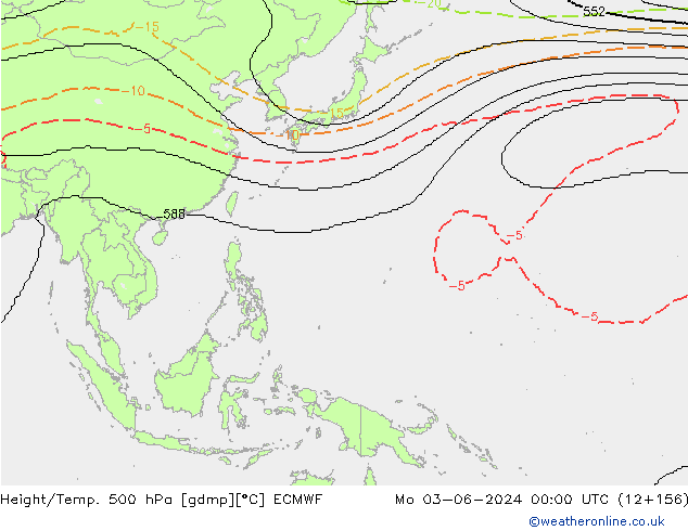 Géop./Temp. 500 hPa ECMWF lun 03.06.2024 00 UTC