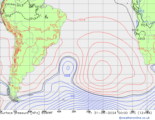 Yer basıncı ECMWF Cu 31.05.2024 00 UTC