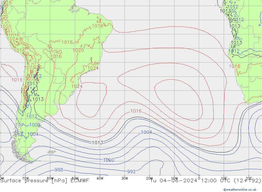 pression de l'air ECMWF mar 04.06.2024 12 UTC