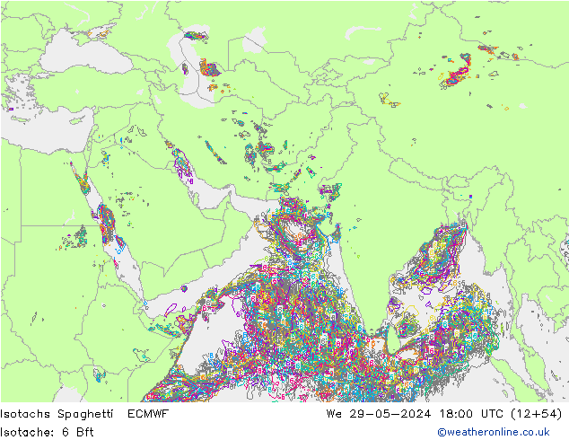 Eşrüzgar Hızları Spaghetti ECMWF Çar 29.05.2024 18 UTC