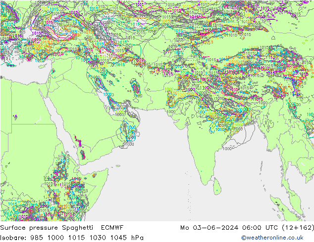 приземное давление Spaghetti ECMWF пн 03.06.2024 06 UTC