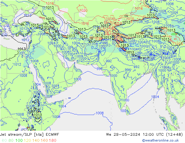 Straalstroom/SLP ECMWF wo 29.05.2024 12 UTC