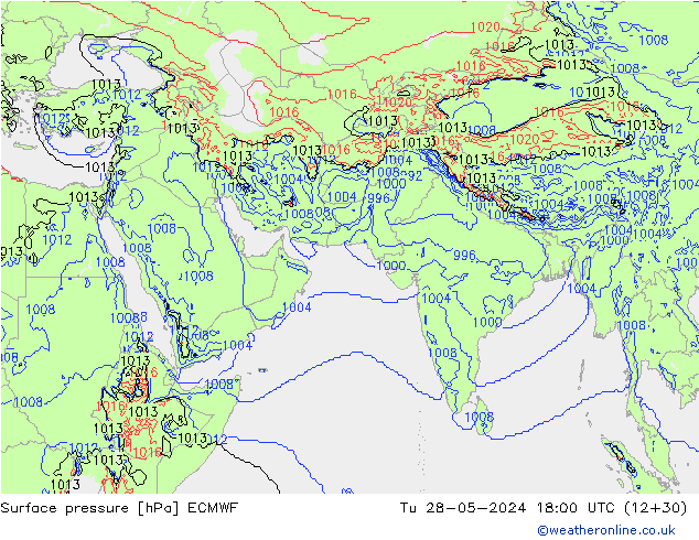 Surface pressure ECMWF Tu 28.05.2024 18 UTC