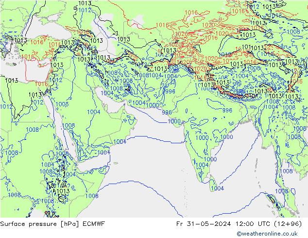 ciśnienie ECMWF pt. 31.05.2024 12 UTC