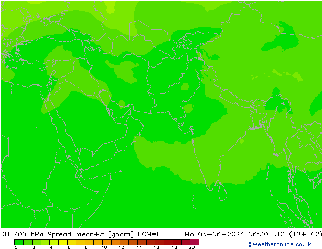 RH 700 hPa Spread ECMWF Mo 03.06.2024 06 UTC