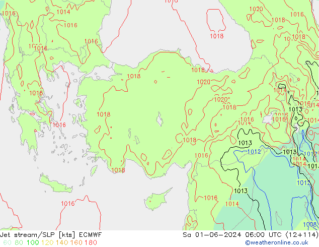 Corrente a getto ECMWF sab 01.06.2024 06 UTC