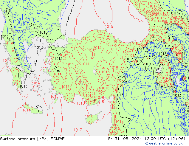 pression de l'air ECMWF ven 31.05.2024 12 UTC