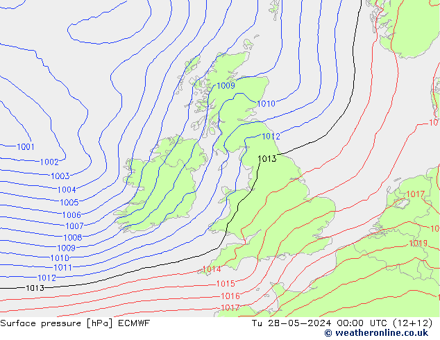 Surface pressure ECMWF Tu 28.05.2024 00 UTC