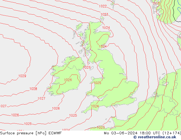 Yer basıncı ECMWF Pzt 03.06.2024 18 UTC