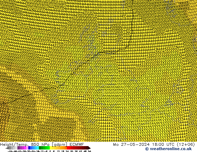 Height/Temp. 850 hPa ECMWF Seg 27.05.2024 18 UTC