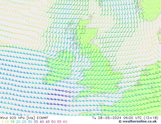 Wind 925 hPa ECMWF Tu 28.05.2024 06 UTC