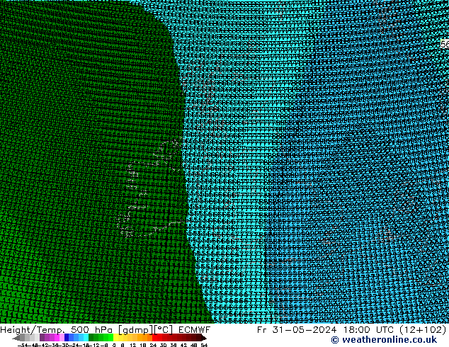 Géop./Temp. 500 hPa ECMWF ven 31.05.2024 18 UTC