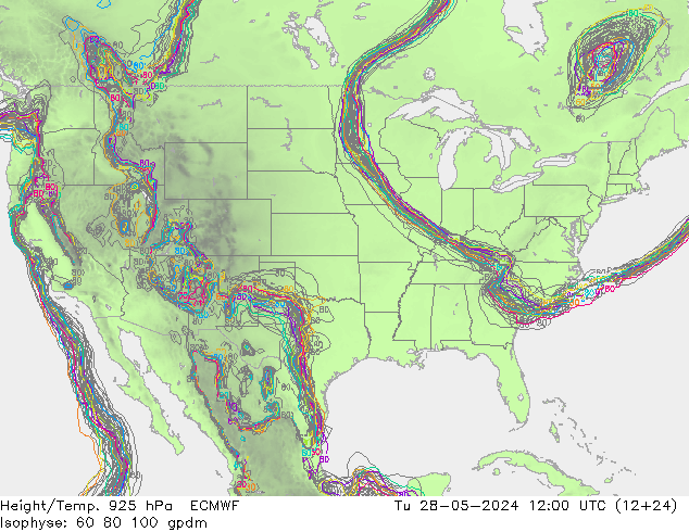 Yükseklik/Sıc. 925 hPa ECMWF Sa 28.05.2024 12 UTC