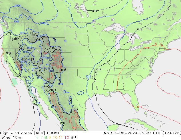 High wind areas ECMWF Mo 03.06.2024 12 UTC