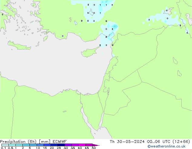 осадки (6h) ECMWF чт 30.05.2024 06 UTC