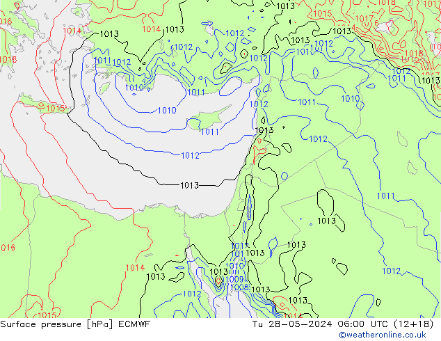 Surface pressure ECMWF Tu 28.05.2024 06 UTC