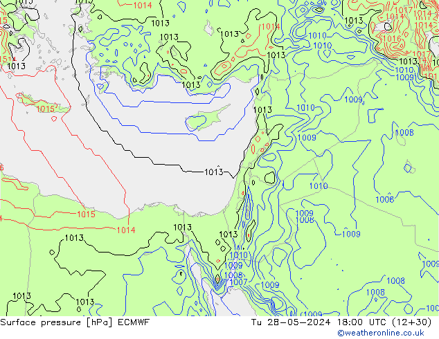 Yer basıncı ECMWF Sa 28.05.2024 18 UTC