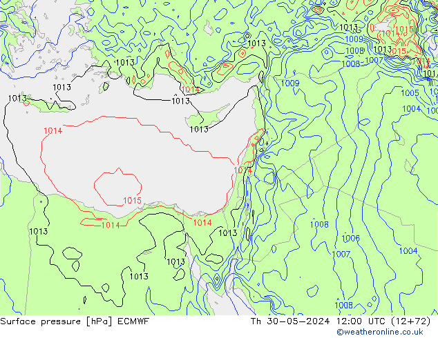 Pressione al suolo ECMWF gio 30.05.2024 12 UTC