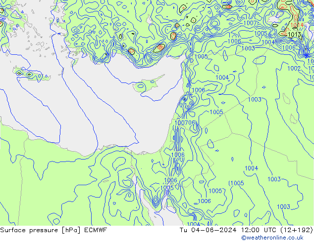 ciśnienie ECMWF wto. 04.06.2024 12 UTC