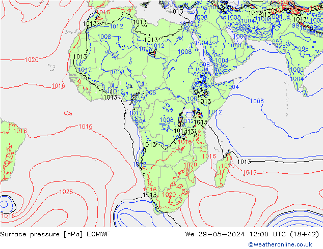 Yer basıncı ECMWF Çar 29.05.2024 12 UTC