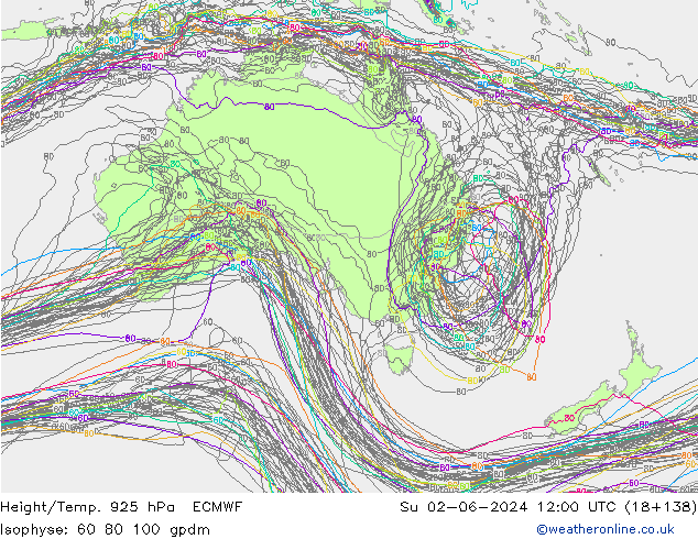 Height/Temp. 925 hPa ECMWF nie. 02.06.2024 12 UTC