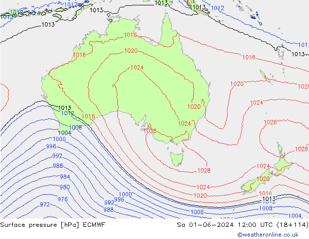 Yer basıncı ECMWF Cts 01.06.2024 12 UTC