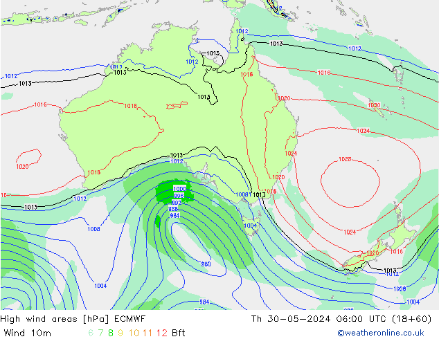 Windvelden ECMWF do 30.05.2024 06 UTC