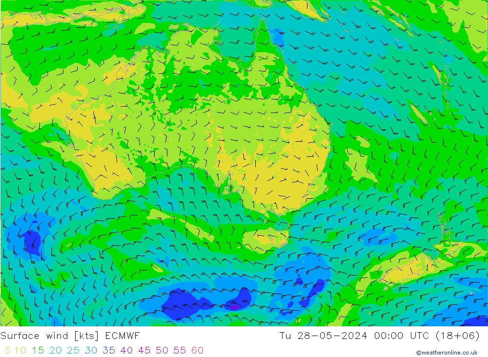 Surface wind ECMWF Tu 28.05.2024 00 UTC