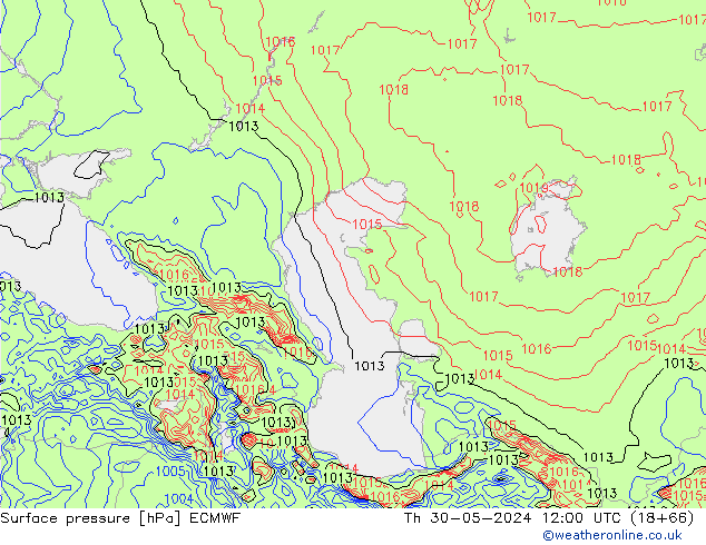 приземное давление ECMWF чт 30.05.2024 12 UTC