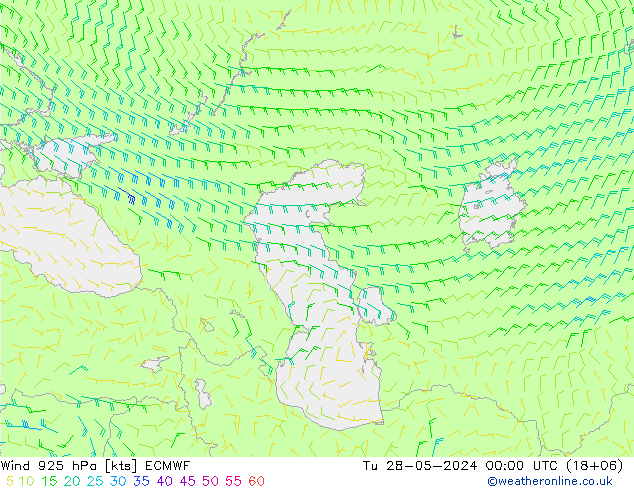 Wind 925 hPa ECMWF Tu 28.05.2024 00 UTC