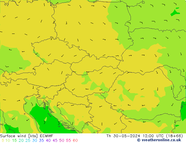 Surface wind ECMWF Th 30.05.2024 12 UTC