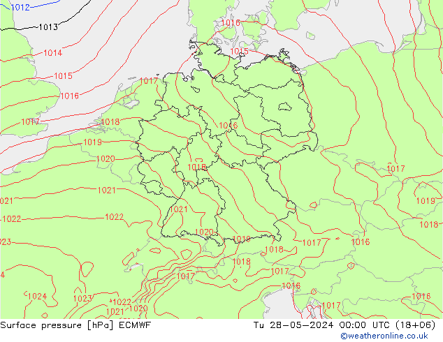 ciśnienie ECMWF wto. 28.05.2024 00 UTC