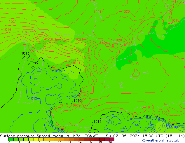 ciśnienie Spread ECMWF nie. 02.06.2024 18 UTC