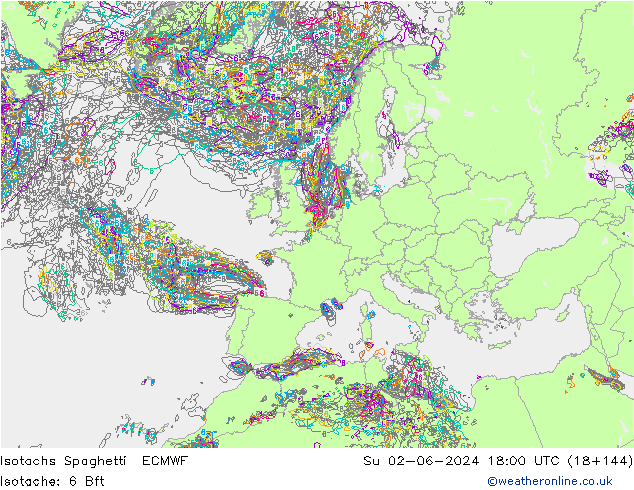 Isotachen Spaghetti ECMWF So 02.06.2024 18 UTC
