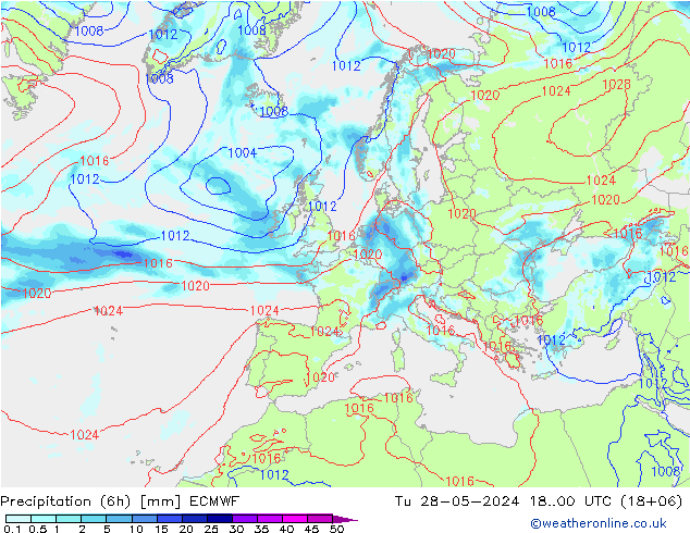 Nied. akkumuliert (6Std) ECMWF Di 28.05.2024 00 UTC