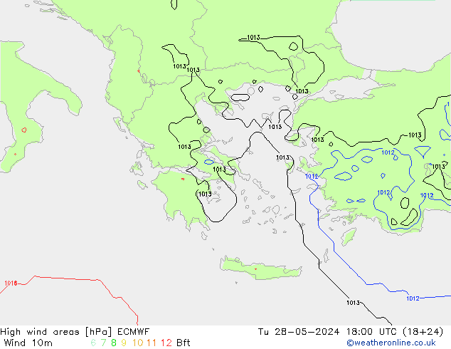 High wind areas ECMWF mar 28.05.2024 18 UTC