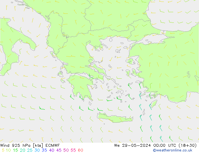 Rüzgar 925 hPa ECMWF Çar 29.05.2024 00 UTC