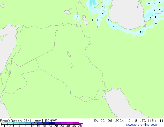 Precipitation (6h) ECMWF Ne 02.06.2024 18 UTC
