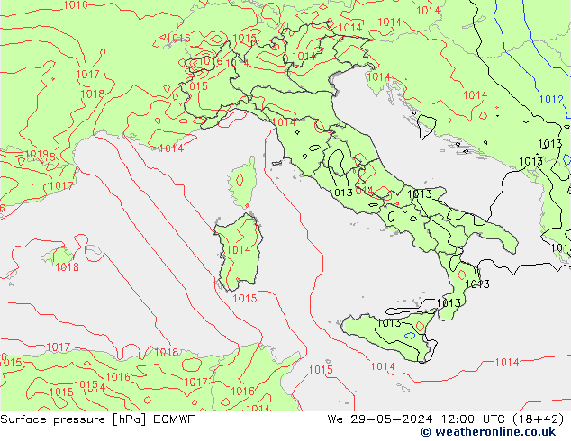 Yer basıncı ECMWF Çar 29.05.2024 12 UTC