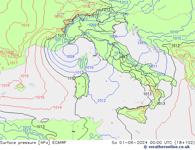 pression de l'air ECMWF sam 01.06.2024 00 UTC