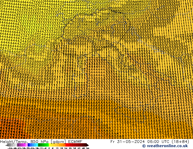 Height/Temp. 850 hPa ECMWF Sex 31.05.2024 06 UTC