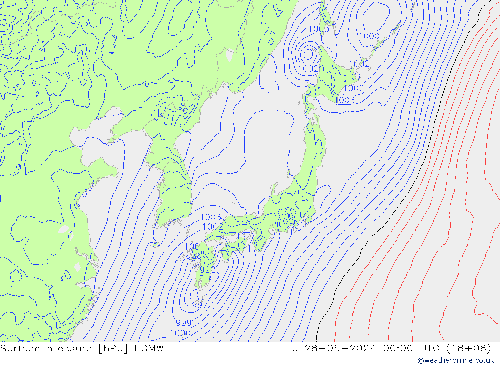 Yer basıncı ECMWF Sa 28.05.2024 00 UTC