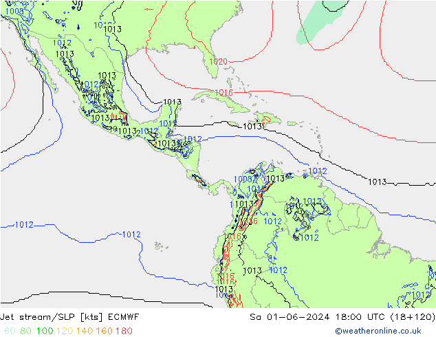 Straalstroom/SLP ECMWF za 01.06.2024 18 UTC