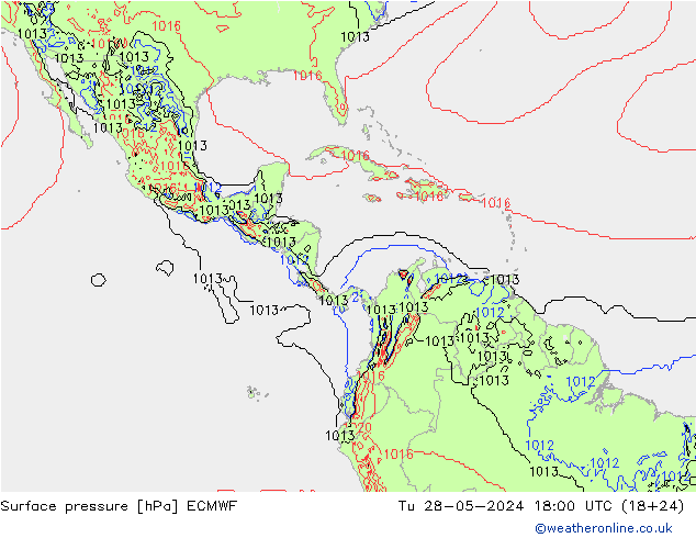 Surface pressure ECMWF Tu 28.05.2024 18 UTC