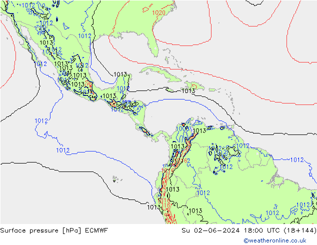 Bodendruck ECMWF So 02.06.2024 18 UTC