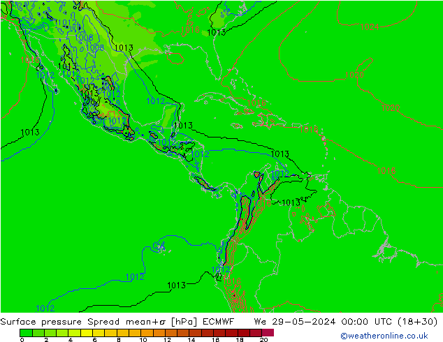 Yer basıncı Spread ECMWF Çar 29.05.2024 00 UTC