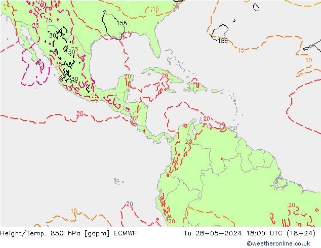 Height/Temp. 850 hPa ECMWF  28.05.2024 18 UTC