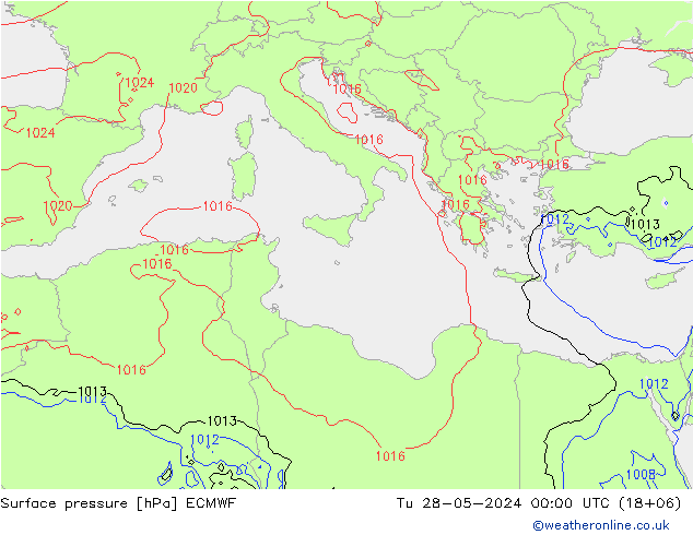 Luchtdruk (Grond) ECMWF di 28.05.2024 00 UTC