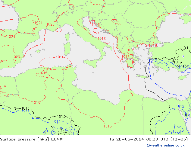 Yer basıncı ECMWF Sa 28.05.2024 00 UTC